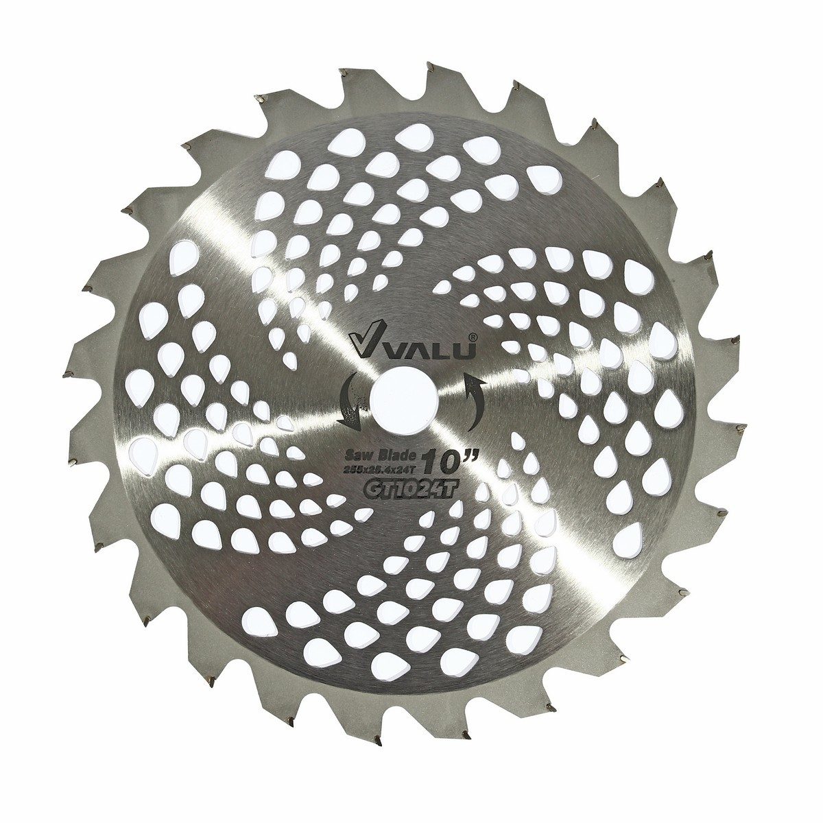 VALU ใบเลื่อยตัดหญ้า ขนาด 255 มม. (10 นิ้ว) เส้นผ่านศูนย์กลางรู 25.4 มม. 24 ฟัน เล็บธรรมดา (แวลู)