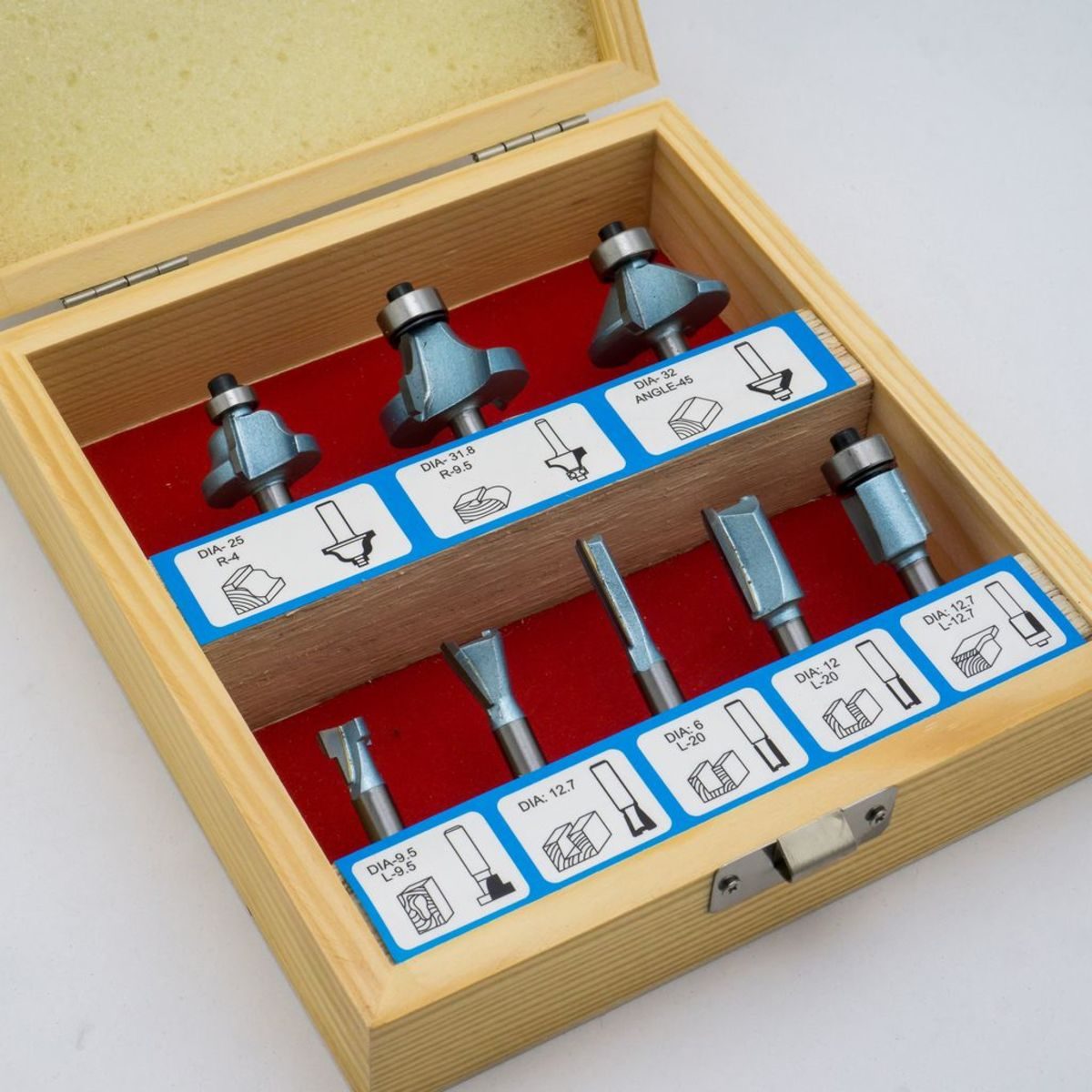 LC-008B ชุดดอกเร้าเตอร์ 8 ชิ้น ก้าน 1/4"