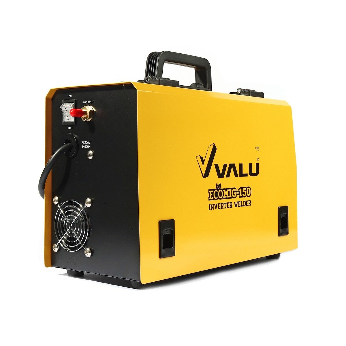 VALU เครื่องเชื่อม MIG รุ่น ECOMIG150 กำลังไฟเข้า 3.96 กิโลวัตต์ แรงดันไฟ 220 โวลต์ ระดับป้องกัน IP21S ใช้กับลวดเชื่อม MIG ขนาด 1 และ 5 กก. 
