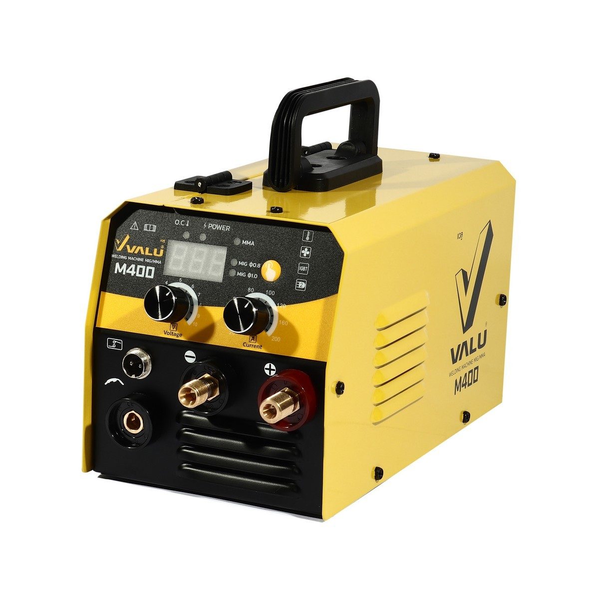 VALU เครื่องเชื่อม MIG 120 แอมป์ รุ่น M400 แรงดันไฟเข้า 1 เฟส 220V ใช้กับลวดเชื่อม MIG ขนาด 1 กก. ระดับป้องกัน IP21S (แวลู)