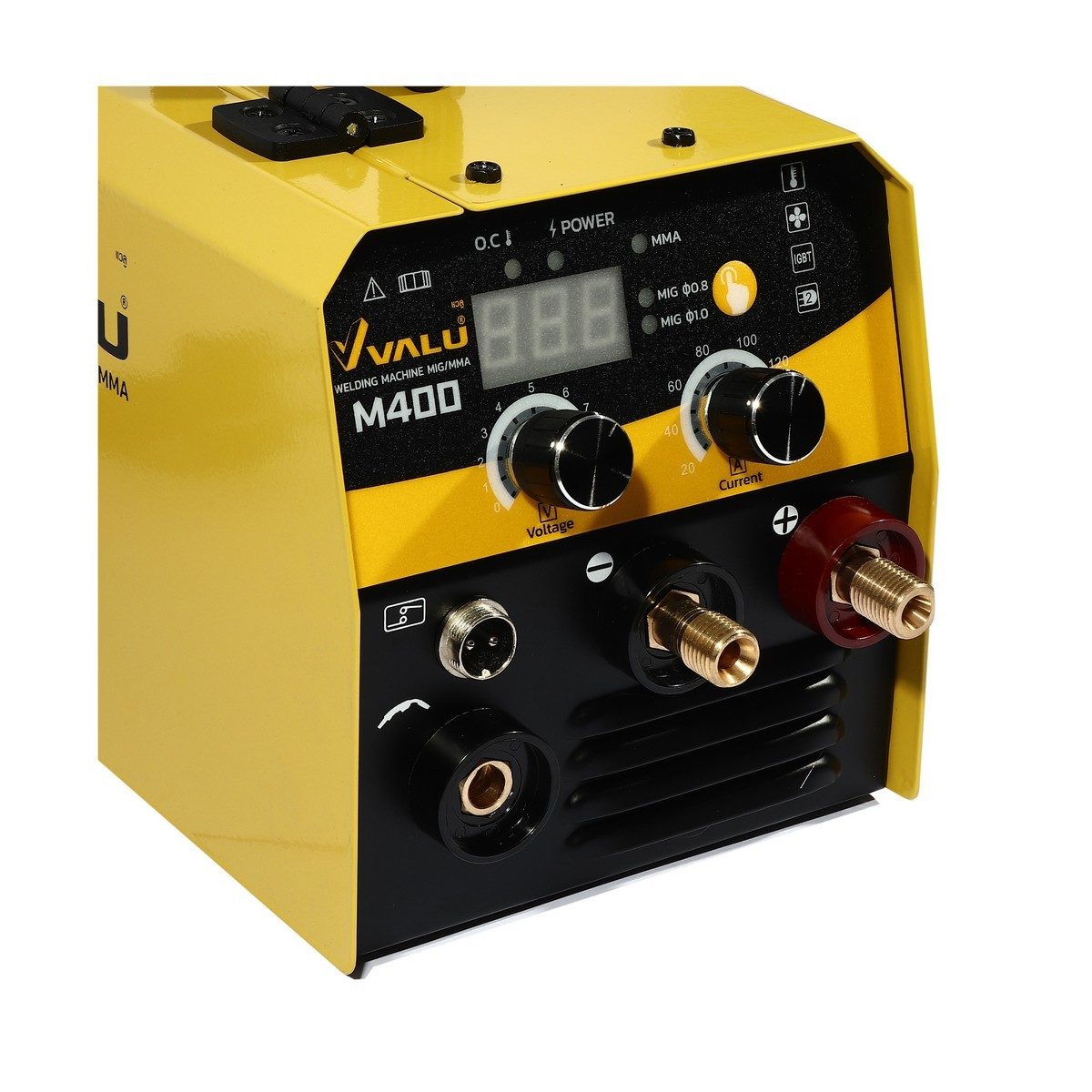 VALU เครื่องเชื่อม MIG 120 แอมป์ รุ่น M400 แรงดันไฟเข้า 1 เฟส 220V ใช้กับลวดเชื่อม MIG ขนาด 1 กก. ระดับป้องกัน IP21S (แวลู)