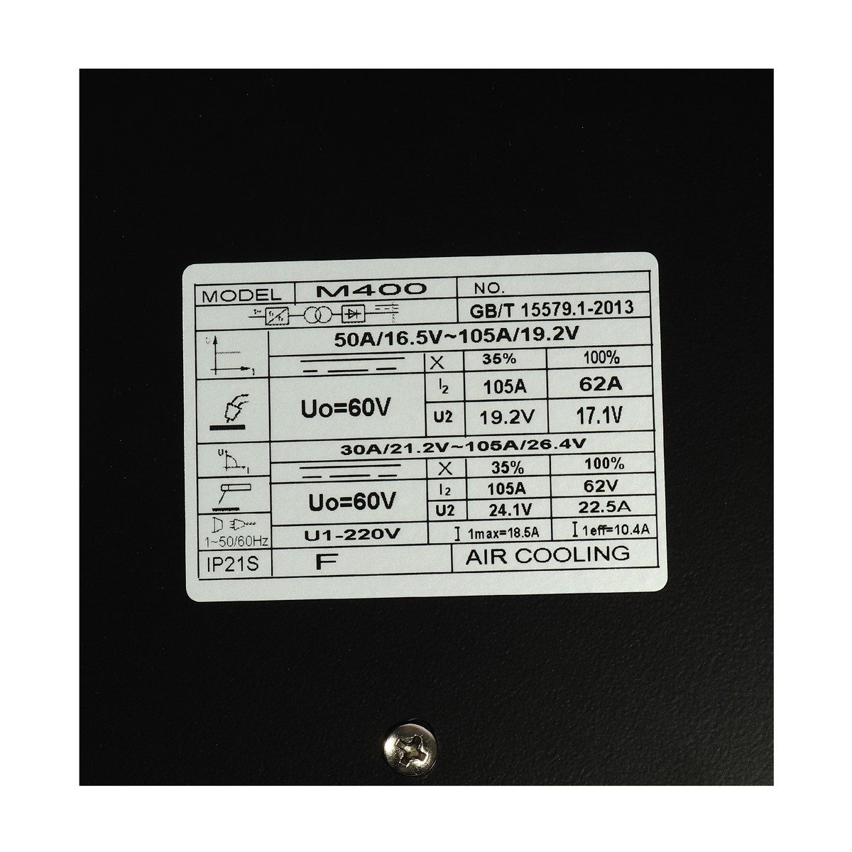 VALU เครื่องเชื่อม MIG 120 แอมป์ รุ่น M400 แรงดันไฟเข้า 1 เฟส 220V ใช้กับลวดเชื่อม MIG ขนาด 1 กก. ระดับป้องกัน IP21S (แวลู)