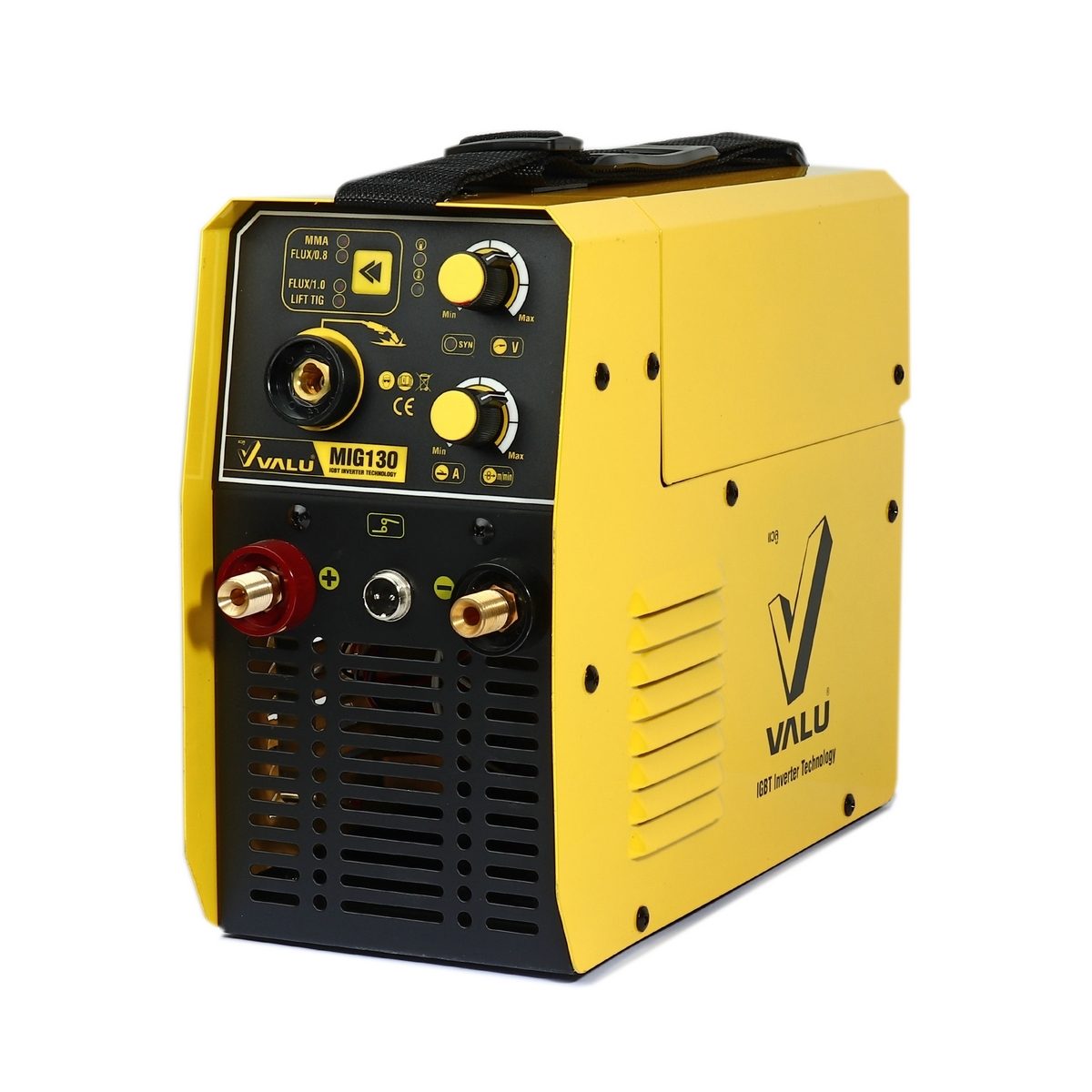 VALU เครื่องเชื่อม MIG รุ่น MIG130 กำลังไฟ 4.8 กิโลวัตต์ แรงดันไฟ 1 เฟส 220 โวลต์ กระแสไฟเชื่อม 130 แอมป์ เหมาะสำหรับงาน DIY ภายในบ้าน (แวลู
