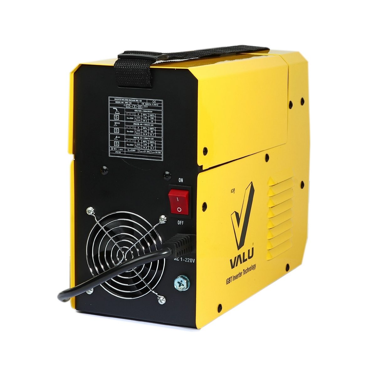 VALU เครื่องเชื่อม MIG รุ่น MIG130 กำลังไฟ 4.8 กิโลวัตต์ แรงดันไฟ 1 เฟส 220 โวลต์ กระแสไฟเชื่อม 130 แอมป์ เหมาะสำหรับงาน DIY ภายในบ้าน (แวลู