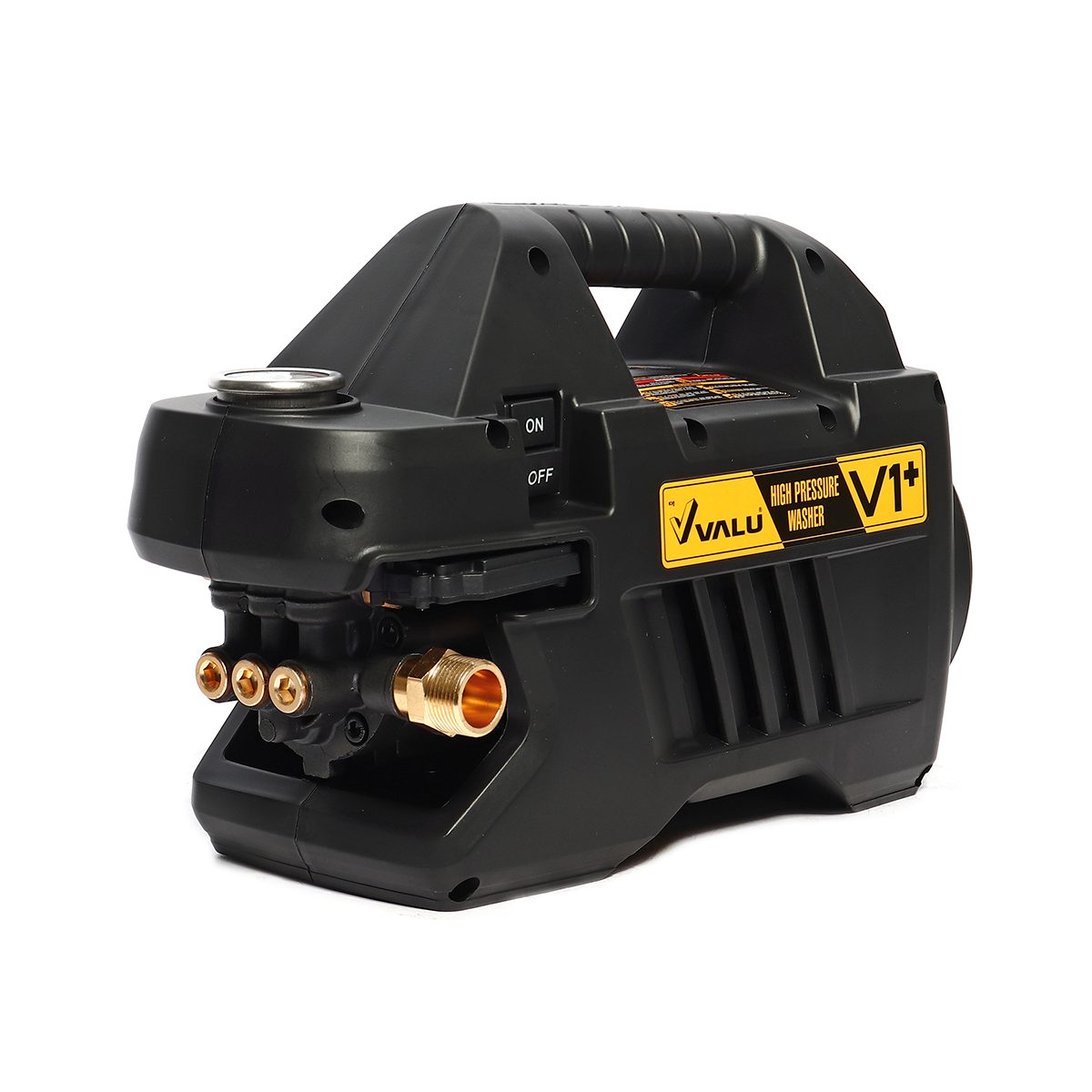 เครื่องฉีดน้ำแรงดันสูง แวลู (VALU) รุ่น V1+ แรงดัน 140 บาร์ มอเตอร์เหนี่ยวนำ 1600 วัตต์ มีระบบ Thermostat ป้องกันมอเตอร์ไหม้ ปริมาณน้ำ 420 ล