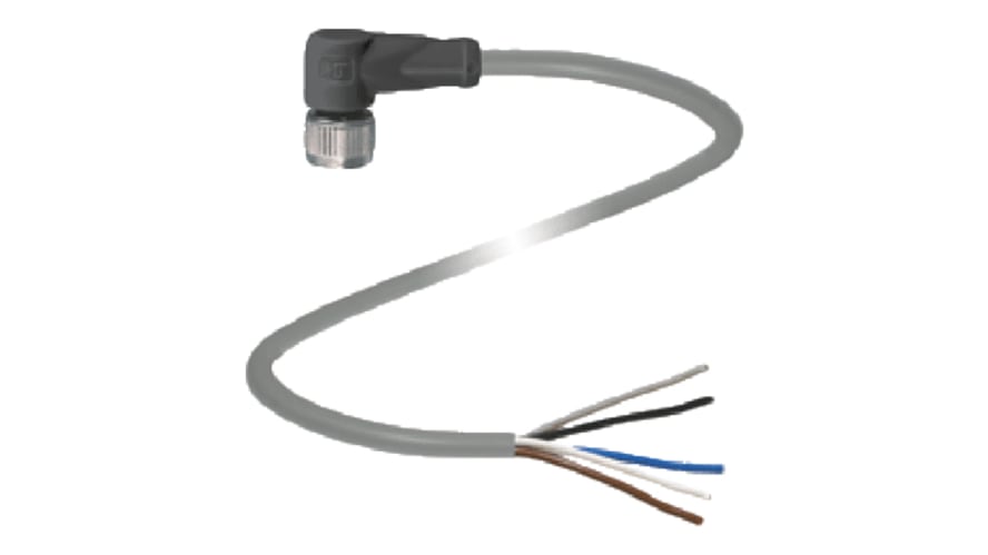 V15-W-2M-PUR, Pepperl + Fuchs Right Angle Female 5 way M12 to 5 way Unterminated Sensor Actuator Cable, 2m