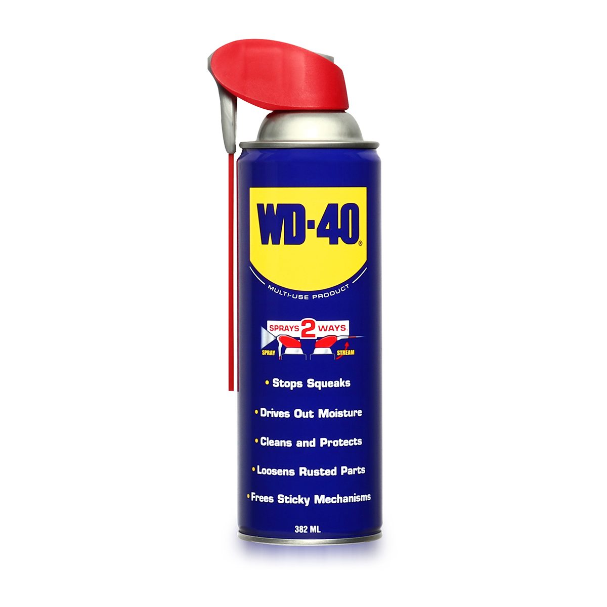 WD-40 น้ำมันอเนกประสงค์ ดับบลิวดี สี่สิบ หัวฉีดอัจฉริยะ Smart Straw ขนาด 382 มิลลิลิตร หล่อลื่น คลายติดขัด ไล่ความชื่น ทำความสะอาด ป้องกันสน