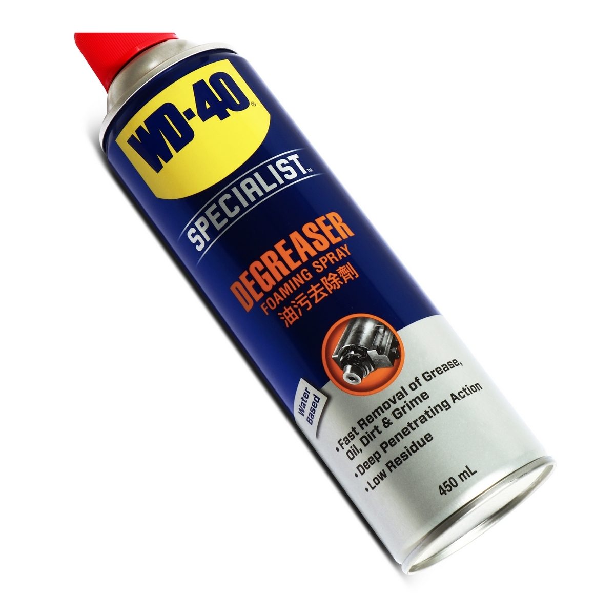 WD-40 SPECIALIST สเปรย์โฟมขจัดไขมัน (Degreaser) ขนาด 450 มิลลิลิตร ทำความสะอาดคราบน้ำมัน จารบี ไขมัน และสิ่งสกปรกต่างๆ (ดับบลิวดี สี่สิบ สเป