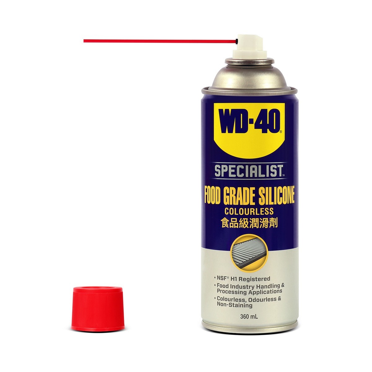 WD-40 SPECIALIST สเปรย์ซิลิโคนสำหรับหล่อลื่น เหมาะกับอุตสาหกรรมอาหาร (Food Grade Silicone Spray) ขนาด 360 มิลลิลิตร (ดับบลิวดี สี่สิบ สเปเชี