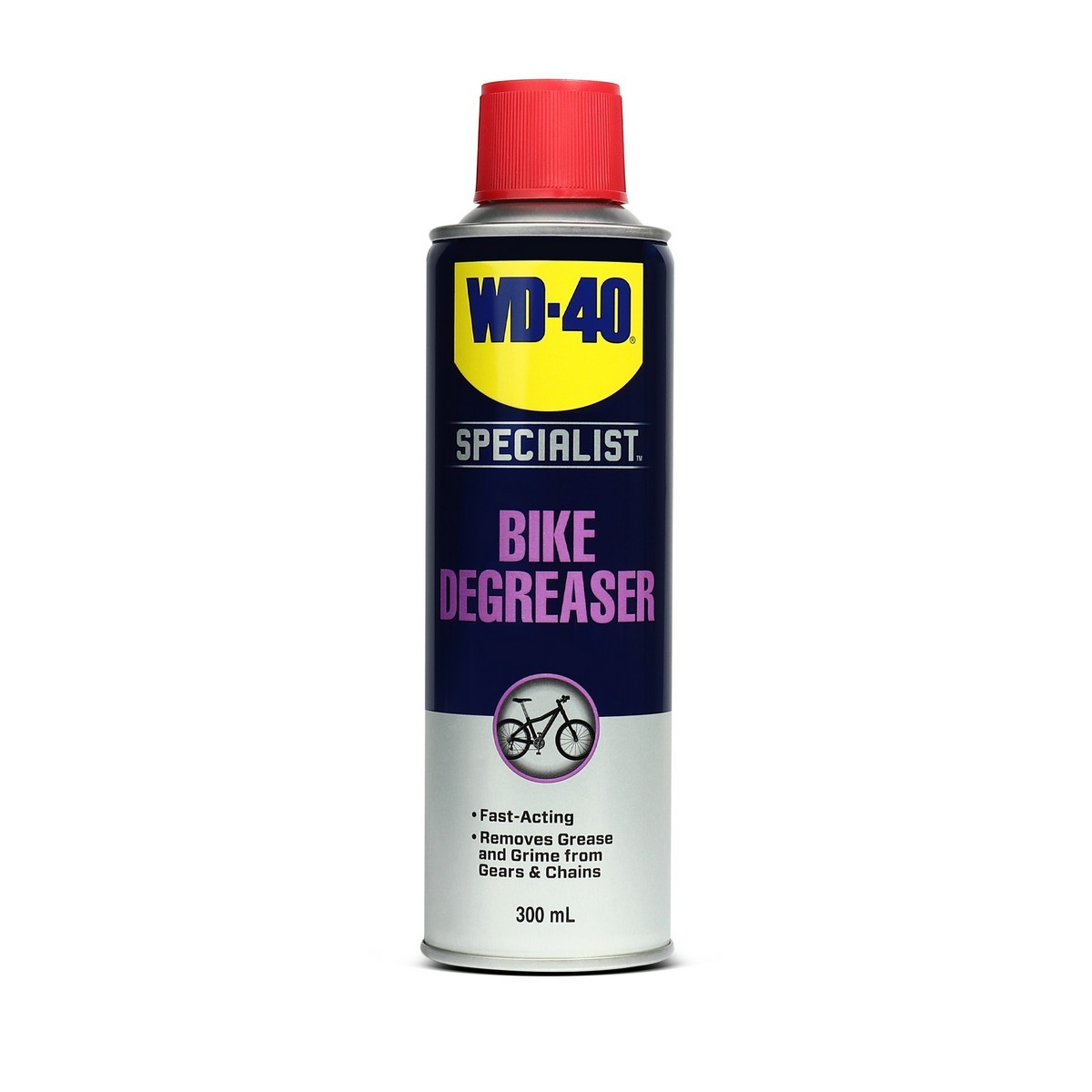 WD-40 BIKE สเปรย์โฟมล้างโซ่และคราบไขน้ำมัน (Chain Cleaner &amp; Degreaser) ขนาด 300 มิลลิลิตร ใช้ทำความสะอาดคราบน้ำมัน จารบี สิ่งสกปรกที่จับ