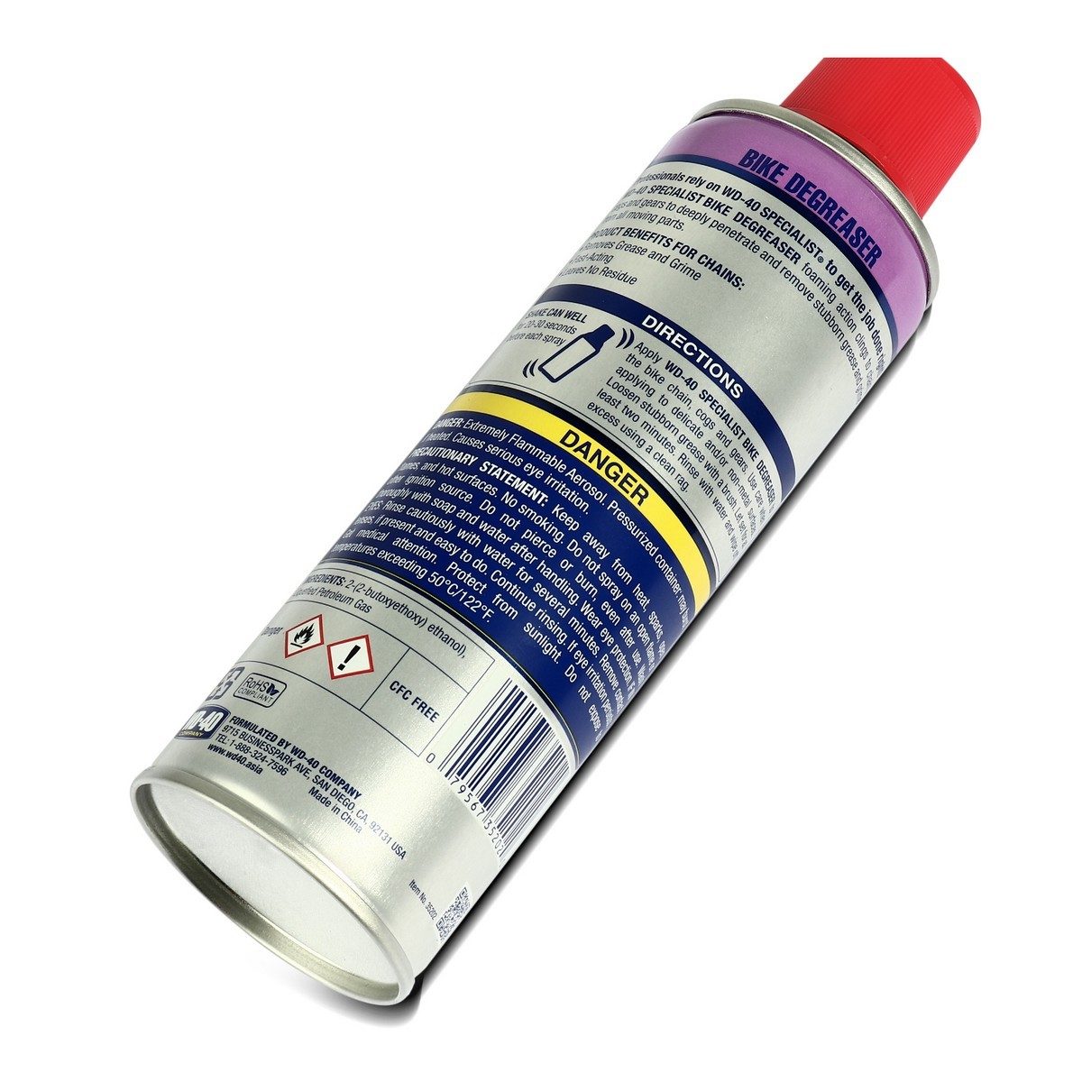 WD-40 BIKE สเปรย์โฟมล้างโซ่และคราบไขน้ำมัน (Chain Cleaner &amp; Degreaser) ขนาด 300 มิลลิลิตร ใช้ทำความสะอาดคราบน้ำมัน จารบี สิ่งสกปรกที่จับ