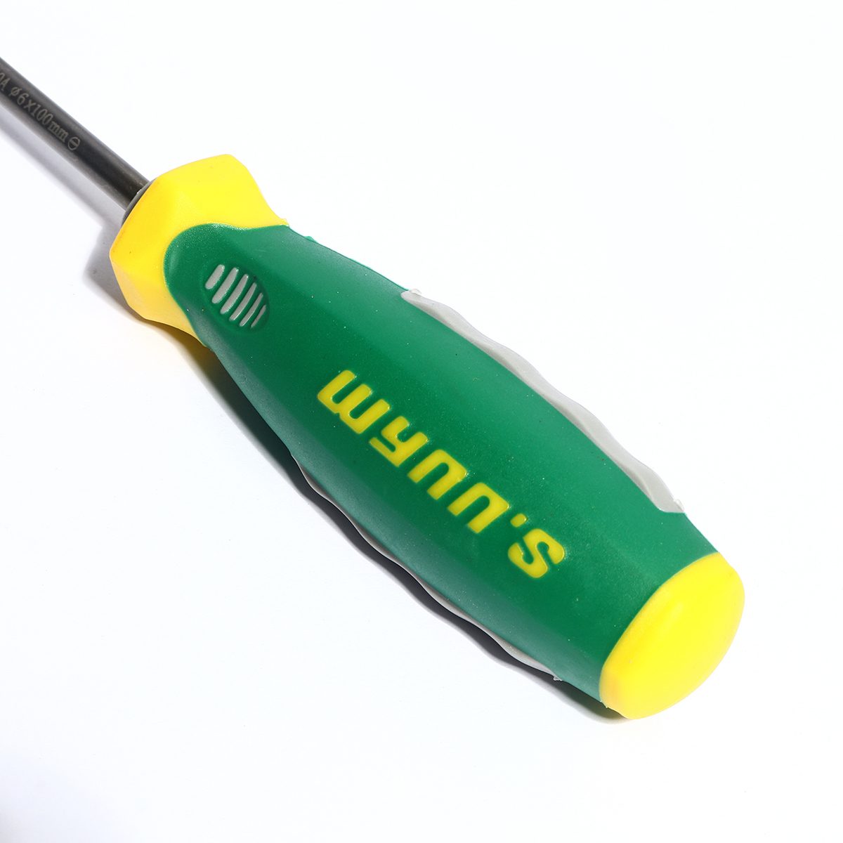 ไขควงแกน 6X100MM  4" ปลายแบน ด้ามยาง (-)