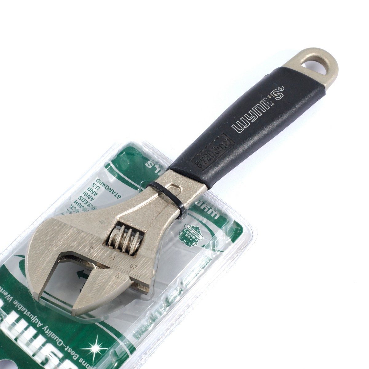 WNS200F ประแจเลื่อนด้ามหุ้มยางสีดำ 8"