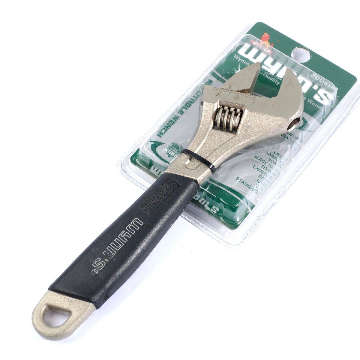 WNS200F ประแจเลื่อนด้ามหุ้มยางสีดำ 8"