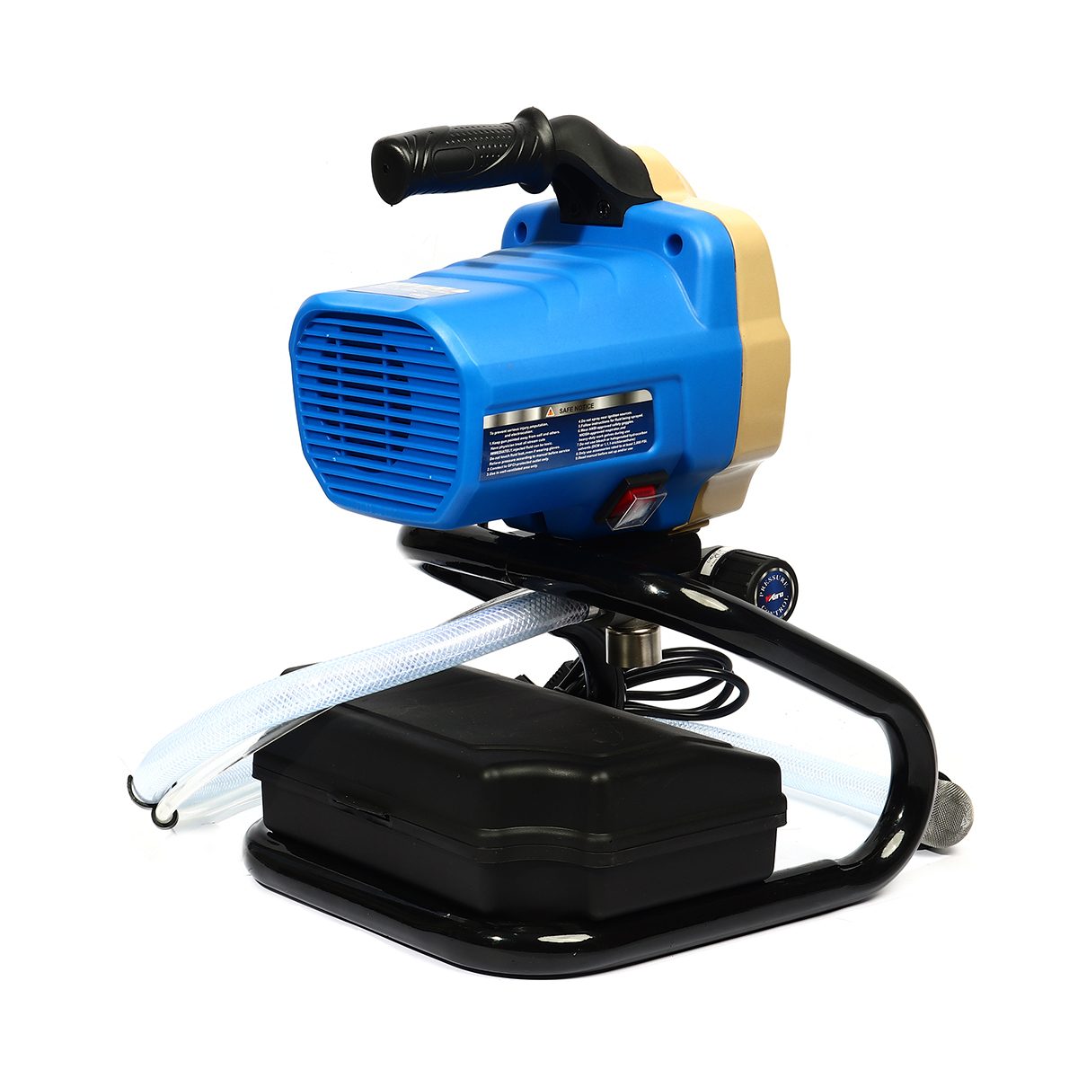 เครื่องพ่นสีแบบ Airless วูฟู (WUFU) รุ่น P-120C กำลังไฟ 650 วัตต์ แรงดันไฟ 220 โวลต์ แรงดันสูงสุด 210 บาร์ ปริมาณสีสูงสุด 1100 มิลลิลิตร/นาท