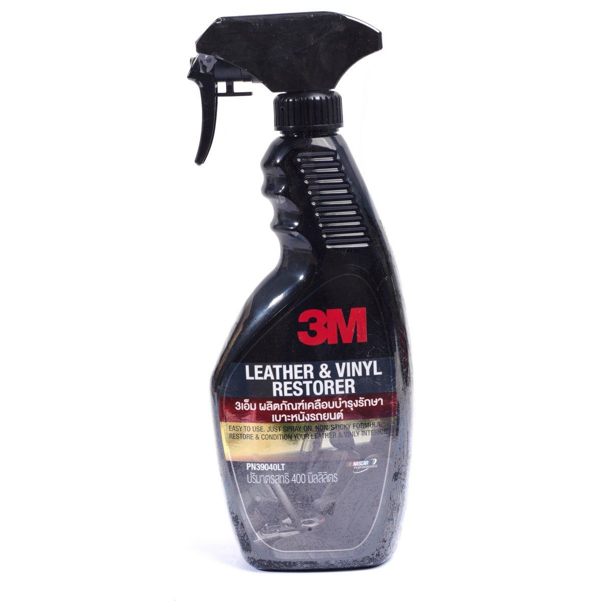 ผลิตภัณฑ์เคลือบบำรุงรักษาเบาะหนังและไวนิลรถยนต์ 3เอ็ม (3M) รุ่น PN39040LT ขนาด 400 มิลลิลิตร ใช้ฟื้นฟูบำรุงรักษาคอนโซล เบาะหนัง และวัสดุที่ท