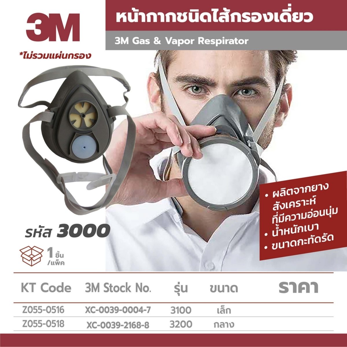 หน้ากากรหัส 3000 รุ่น 3200(กลาง)