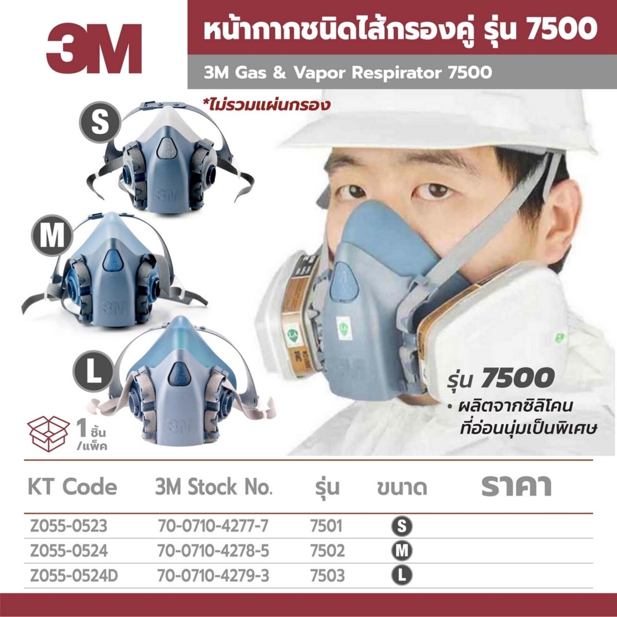 หน้ากากรหัส 7500 รุ่น 7501(เล็ก)