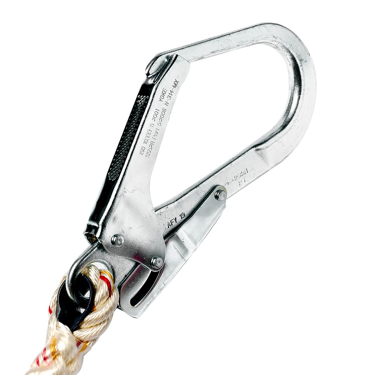 เชือกนิรภัย (Lanyard) รุ่น Protecta First ชื่อรุ่น 1390370 3M เป็นเชือกนิรภัยแบบขาเดี่ยว เหมาะสำหรับใช้ทำงานแบบยืนเฉพาะจุด ไม่มีเคลื่อนย้าย 