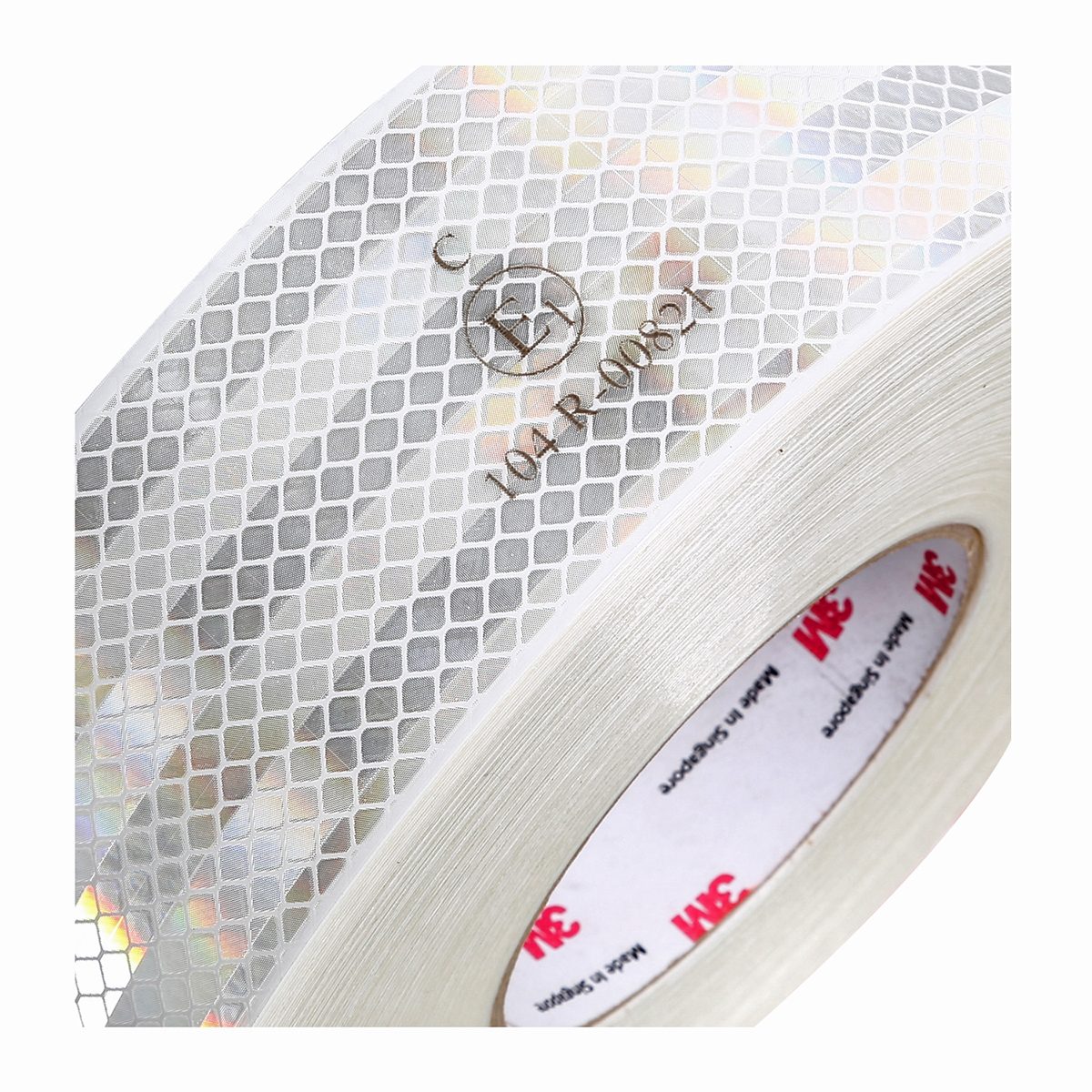 เทปสะท้อนแสงติดรถ สีขาว 53.5MM X 50M