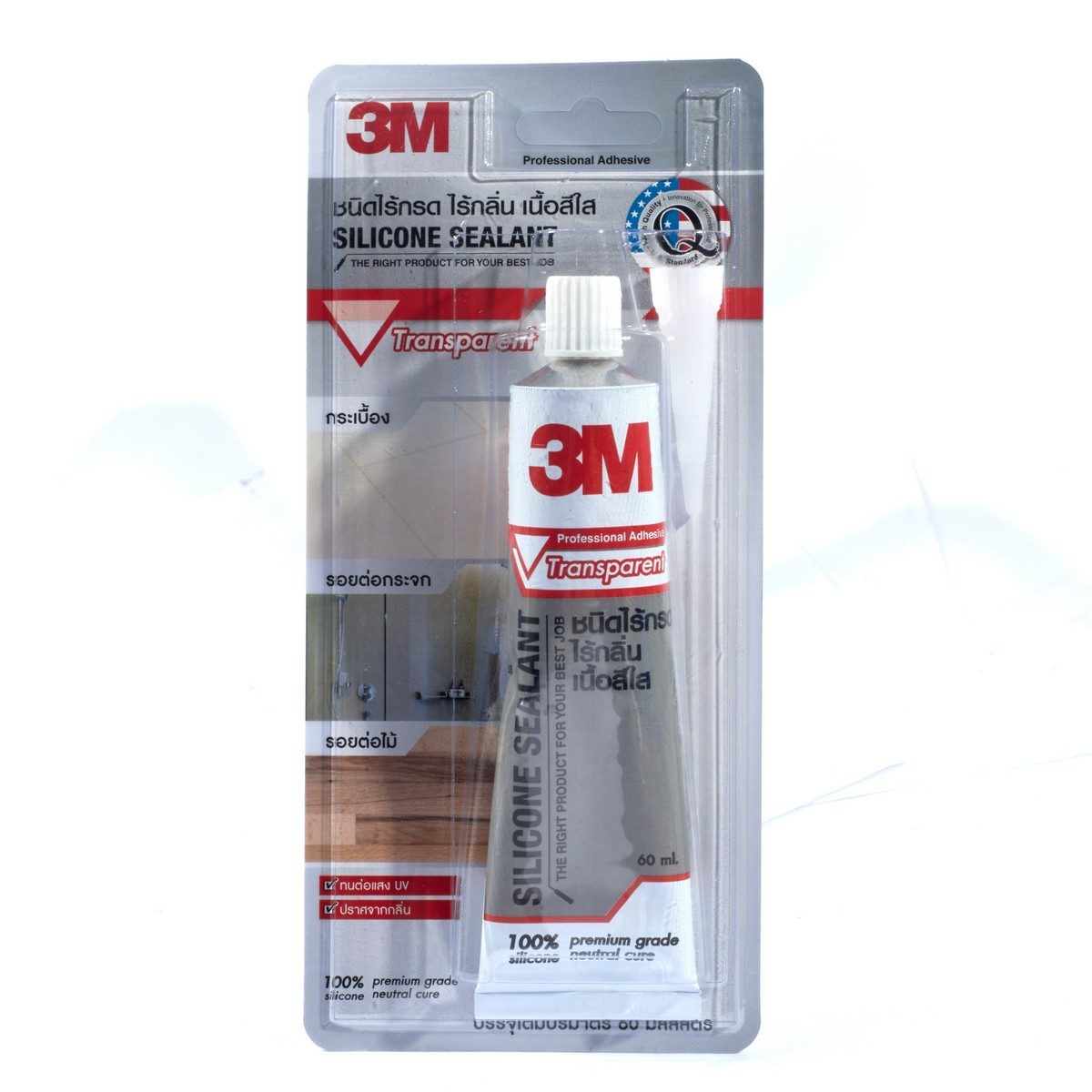3M กาวซิลิโคน สีใส ไร้กรด ไร้กลิ่น ขนาด 60 มล. มีความยืดหยุ่นสูง ยึดเกาะแน่น แห้งเร็ว เหมาะกับการอุด ซ่อมแซมรอยต่อ (3 เอ็ม)